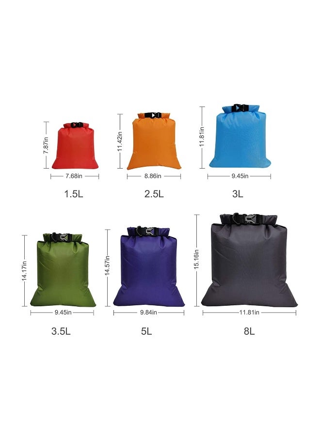 Waterproof Dry Bag Backpack, Lightweight Outdoor Storage Bags Ultimate Dry Bags for Rafting Boating Camping, Suitable for Camping, Climbing, Rafting, Convenient to Store Personal Belongings - 6Pcs