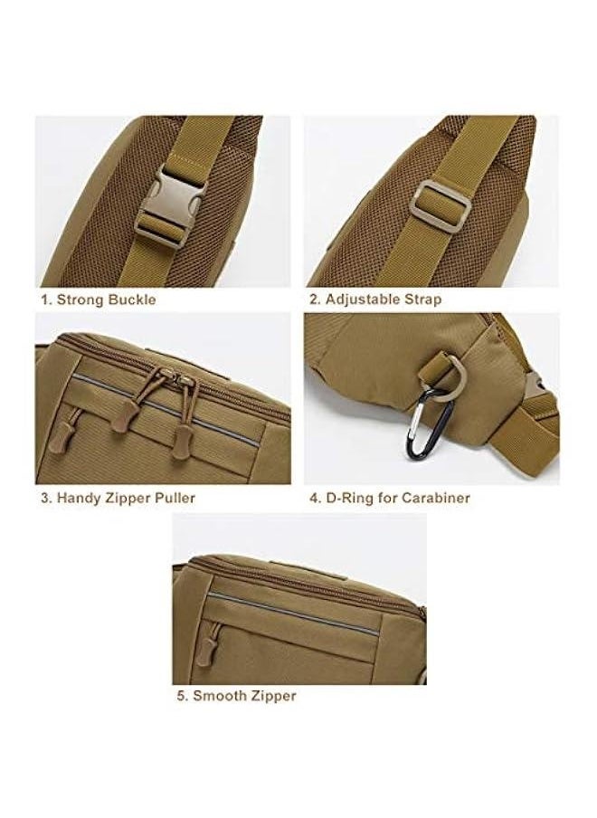 Tactical Waist Bag, Nylon Oxford Utility Multipurpose EDC Crossbody Sling Pack Chest Daypack