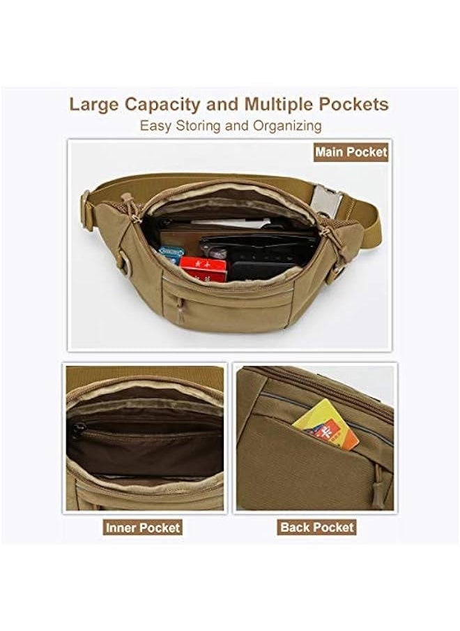 Tactical Waist Bag, Nylon Oxford Utility Multipurpose EDC Crossbody Sling Pack Chest Daypack