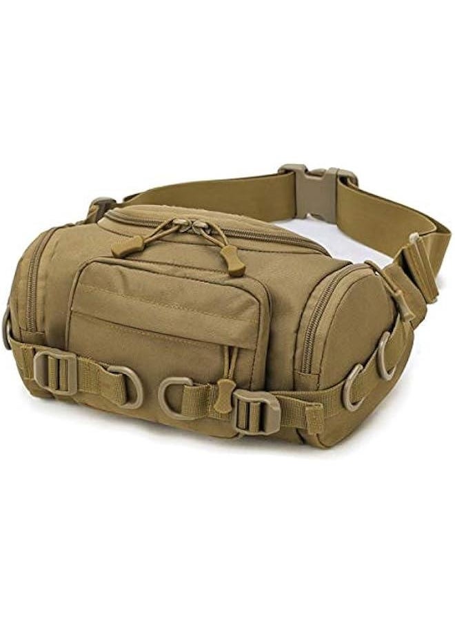 Tactical Waist Bag, 900D Nylon Oxford Water Resistant Multi-purpose EDC Waist Pack Hip Bag Outdoor Organizer Pouch (Khaki)