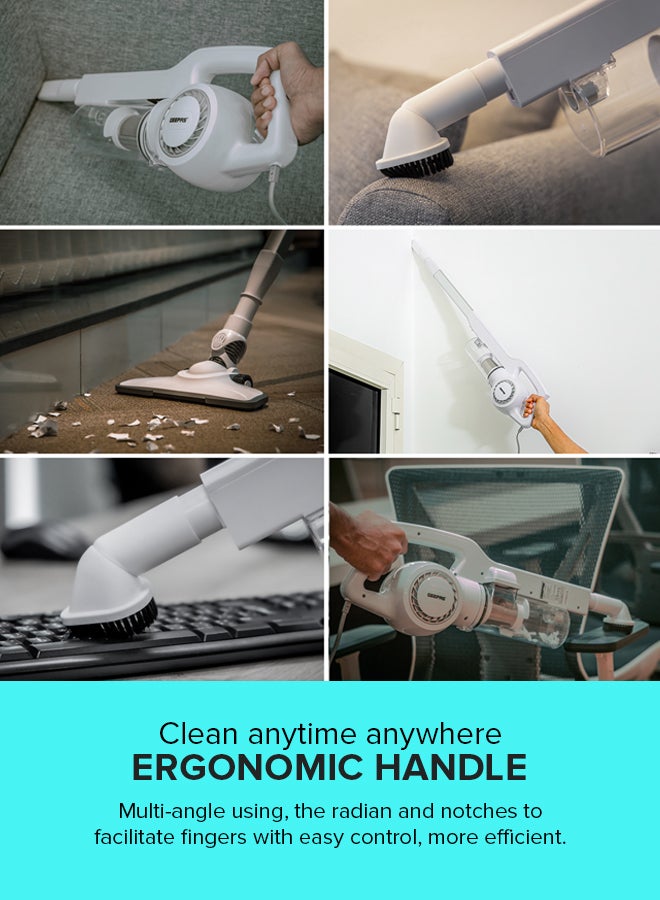 Renewed - Stick And Handheld Vacuum Cleaner, HEPA Filter, 0.9L Dust Bag Capacity, 600W Powerful Motor, Transparent Dust Cup for Easy Check, Lightweight Body And Low Noise 600 W GVC2596N Grey