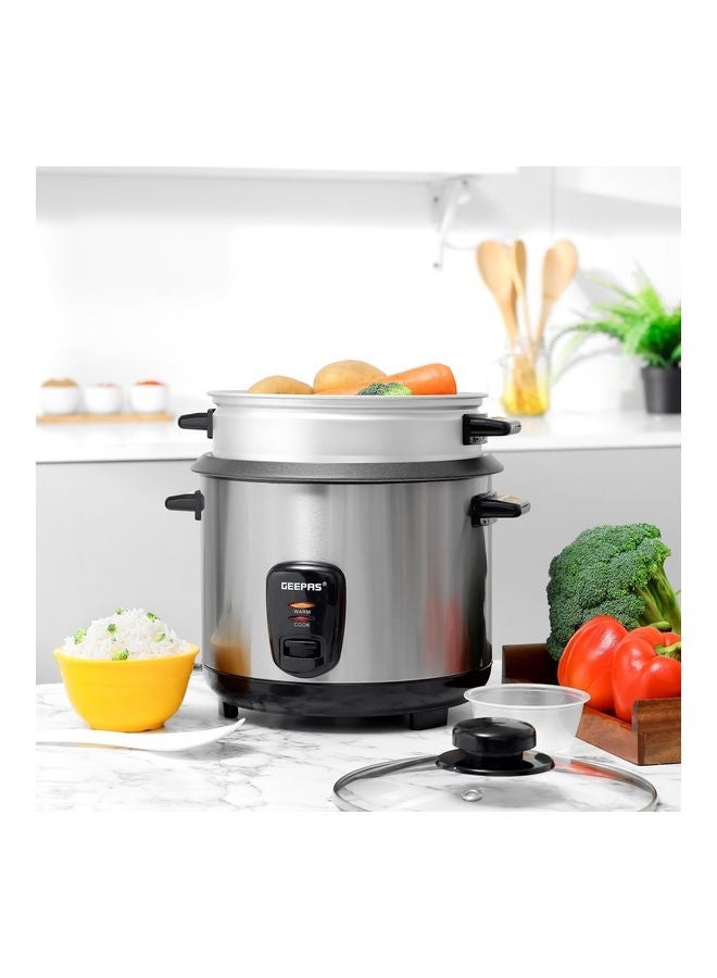 Renewed - Multifunctional Rice Cooker With Removable And Non Stick Inner Pot Tempered Glass Lid 1.5 L 500 W GRC35040 Silver