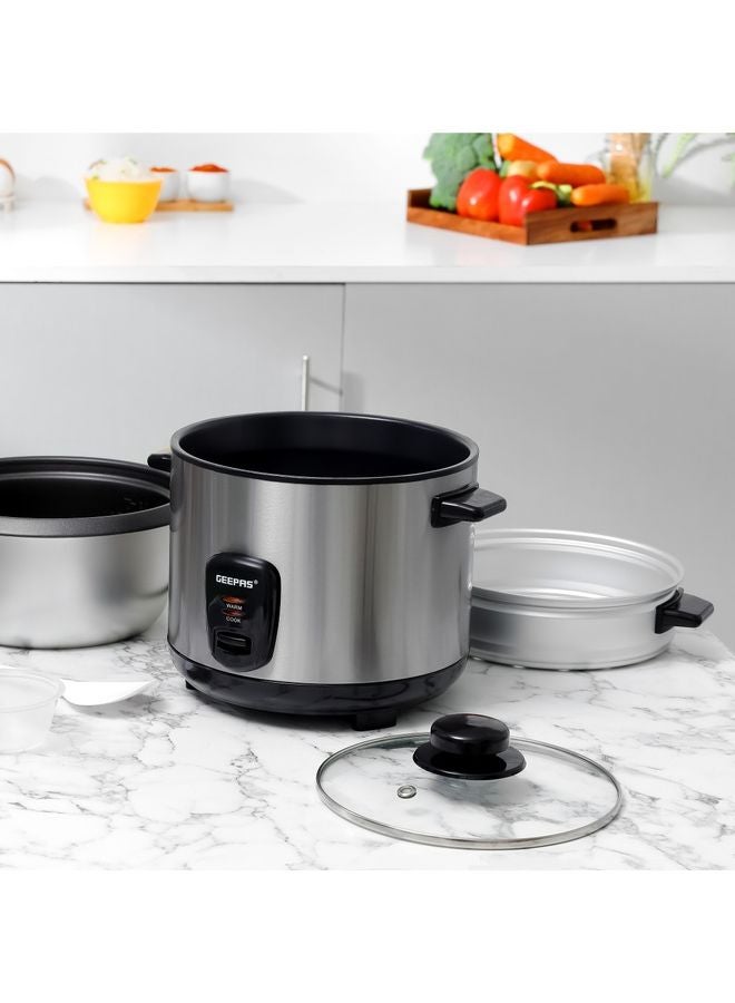 Renewed - Multifunctional Rice Cooker With Removable And Non Stick Inner Pot Tempered Glass Lid 1.5 L 500 W GRC35040 Silver