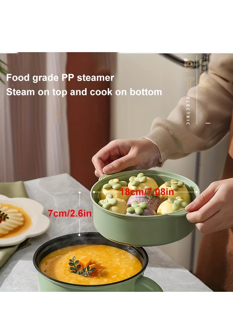 1.8L Electric Cooker, Non-Stick Mini Hot Pot Electric, Portable Travel Cooker, Rapid Noodles Cooker, for Personal Ramen Boiling Steak Egg Oatmeal Soup Shabu Shabu Pot Simmer Pot