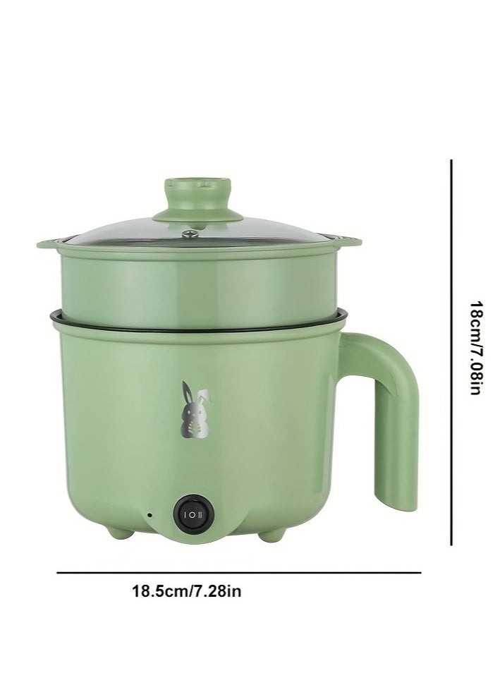1.8L Electric Cooker, Non-Stick Mini Hot Pot Electric, Portable Travel Cooker, Rapid Noodles Cooker, for Personal Ramen Boiling Steak Egg Oatmeal Soup Shabu Shabu Pot Simmer Pot