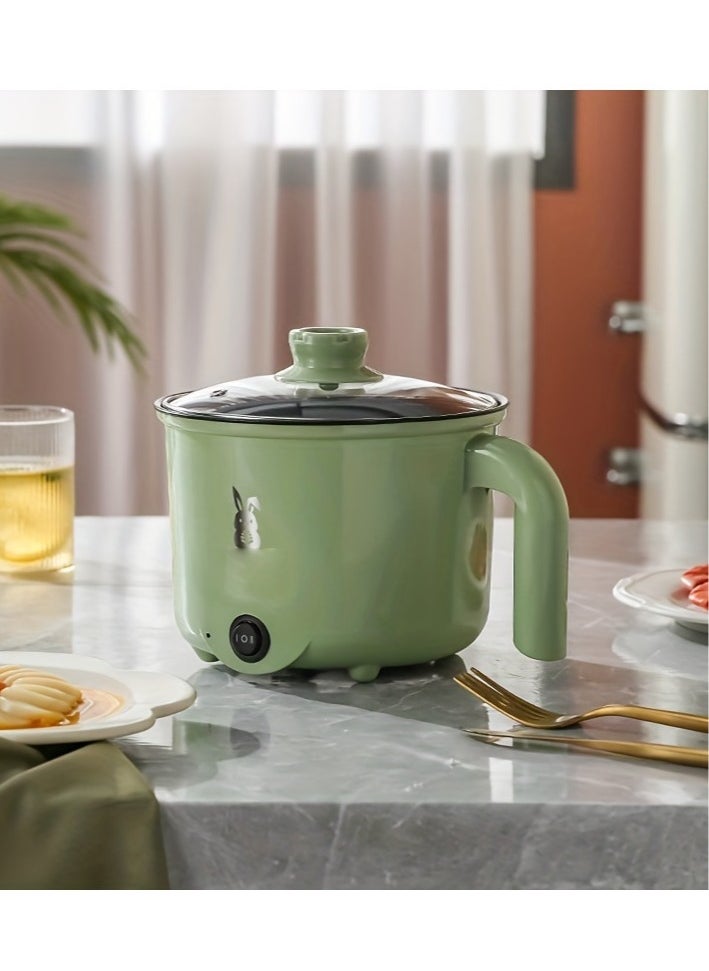 1.8L Electric Cooker, Non-Stick Mini Hot Pot Electric, Portable Travel Cooker, Rapid Noodles Cooker, for Personal Ramen Boiling Steak Egg Oatmeal Soup Shabu Shabu Pot Simmer Pot