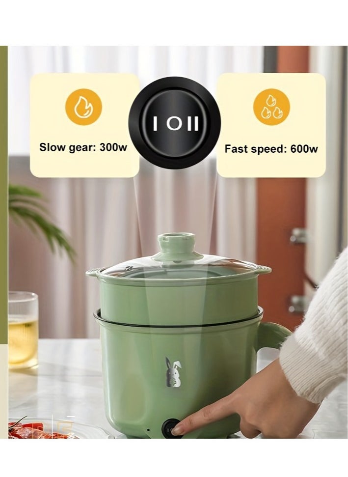 1.8L Electric Cooker, Non-Stick Mini Hot Pot Electric, Portable Travel Cooker, Rapid Noodles Cooker, for Personal Ramen Boiling Steak Egg Oatmeal Soup Shabu Shabu Pot Simmer Pot