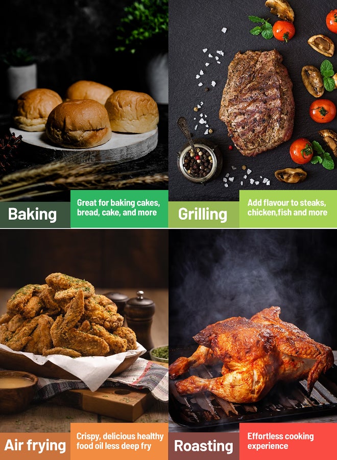 Renewed - Air Fryer With Vortx Air Frying Technology| Oil Free Cooking, Adjustable Timer And Temperature 1-30 Minutes Timer| Ideal For Making Fries Steak  Chicken Cake Meat Bread 1.8 L 1100 W GAF37516 Black