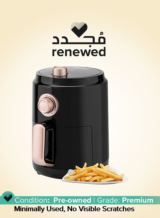 Renewed - Air Fryer With Vortx Air Frying Technology| Oil Free Cooking, Adjustable Timer And Temperature 1-30 Minutes Timer| Ideal For Making Fries Steak  Chicken Cake Meat Bread 1.8 L 1100 W GAF37516 Black