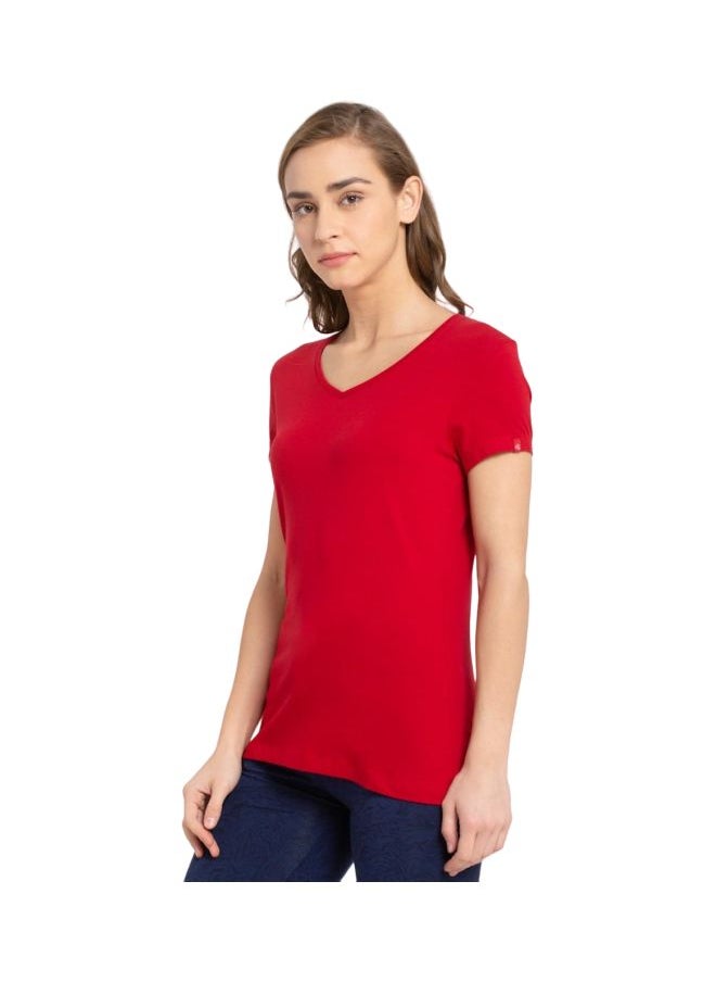 Jockey Women T Shirt NTE JOC1359 11 Jester Red Large