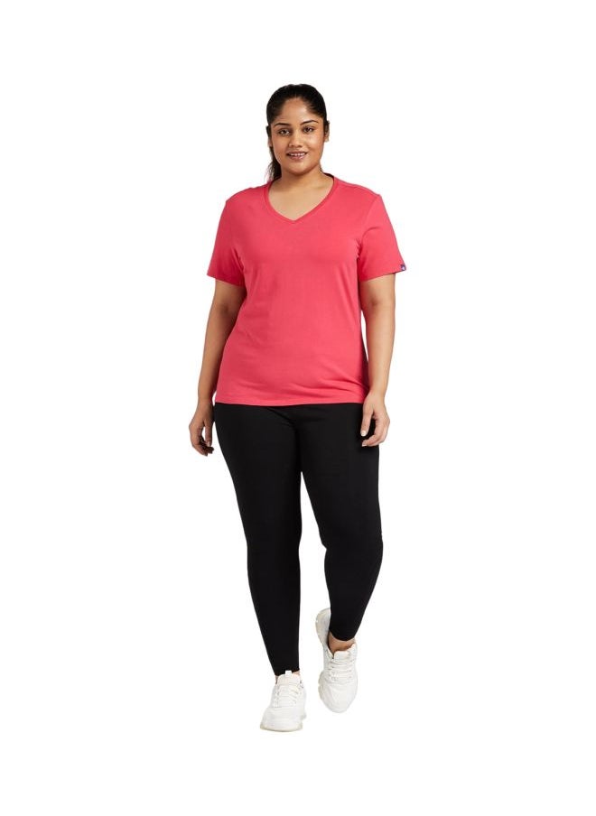 Jockey 1359 Women Super Combed Cotton Elastane Stretch Regular Fit Solid V Neck Half Sleeve T Shirt