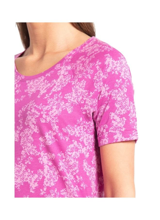 Jockey AW13 Women Micro Modal Cotton Relaxed Fit Printed Round Neck Half Sleeve T Shirt