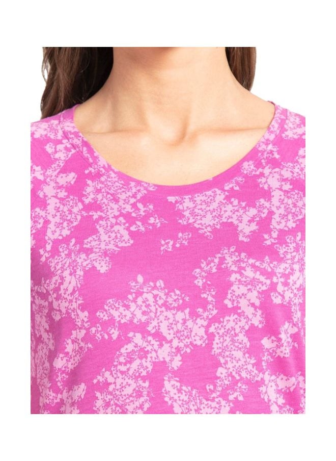 Jockey AW13 Women Micro Modal Cotton Relaxed Fit Printed Round Neck Half Sleeve T Shirt