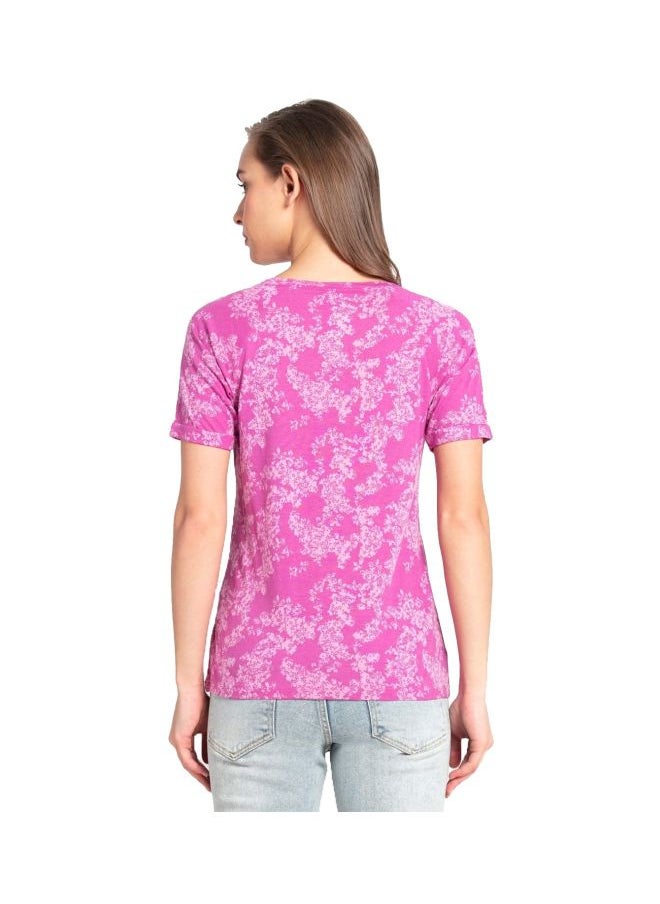 Jockey AW13 Women Micro Modal Cotton Relaxed Fit Printed Round Neck Half Sleeve T Shirt
