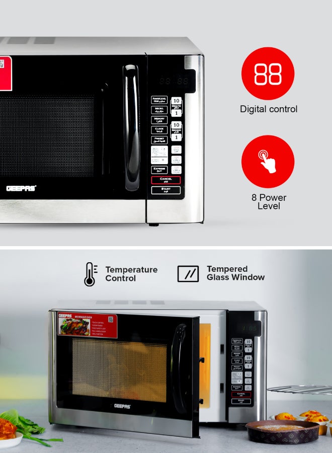 Renewed - Digital Microwave Oven, 8 Power Levels with Digital Display, One-Touch Cooking with Digital Control| Pull Handle Door, Easy to Operate, 2 Years Warranty 45 L 1500 W GMO1898 Black