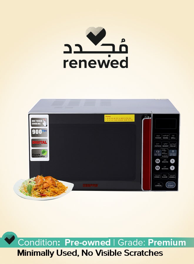 Renewed - Digital Microwave Oven - Microwave Oven with Multiple Cooking Menus |Reheating & Defrost Function |Child Lock |Digital Controls 27 L 900 W GMO1876 Silver