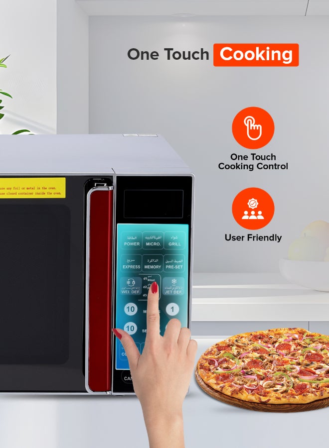 Renewed - Digital Microwave Oven - Microwave Oven with Multiple Cooking Menus |Reheating & Defrost Function |Child Lock |Digital Controls 27 L 900 W GMO1876 Silver