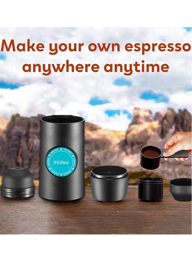 Electric Coffee Machine ,Mini Portable Ground Coffee Espresso Machine , Maker for Camping Hiking Black, Vehicle Mounted Outdoor Coffee Machine , Capsule Coffee Machine 22*7*7cm