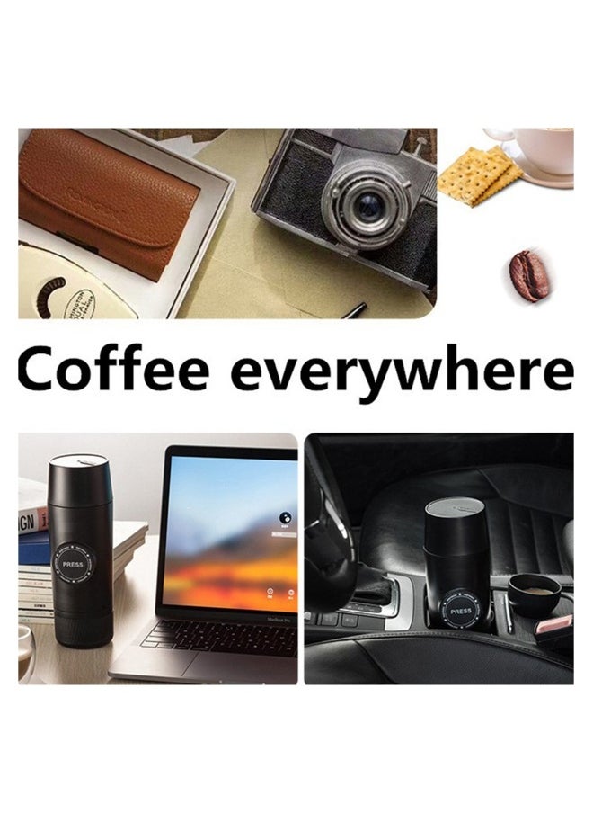 Electric Coffee Machine ,Mini Portable Ground Coffee Espresso Machine , Maker for Camping Hiking Black, Vehicle Mounted Outdoor Coffee Machine , Capsule Coffee Machine 22*7*7cm