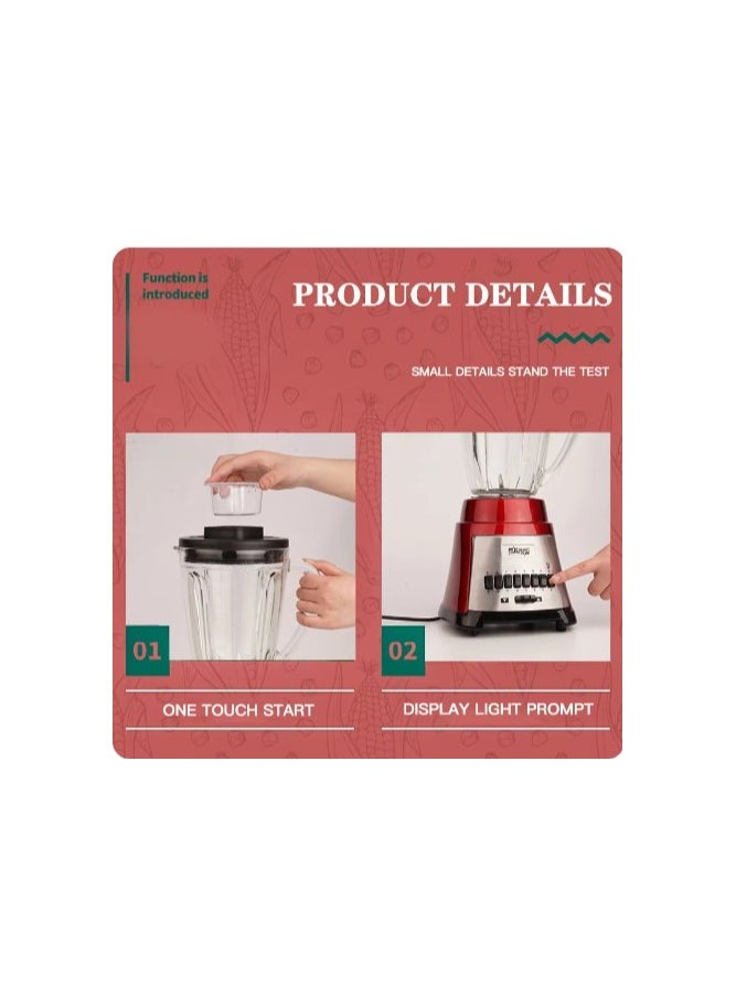 DSP Fruit Blender Maker Fresh Juice Juicer Blender Food Processor Home Appliances 600W 2.2L Tank Capacity