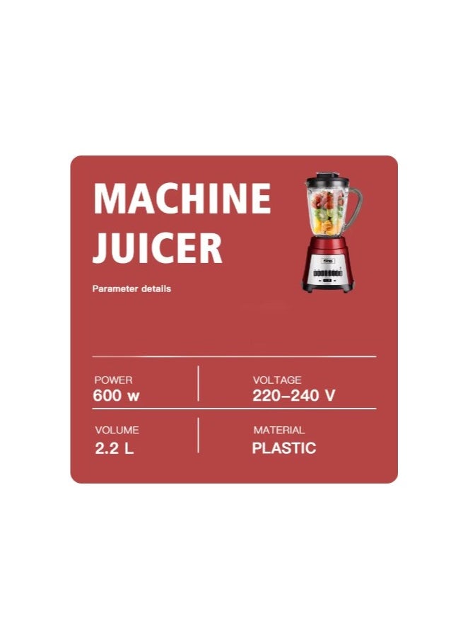 DSP Fruit Blender Maker Fresh Juice Juicer Blender Food Processor Home Appliances 600W 2.2L Tank Capacity