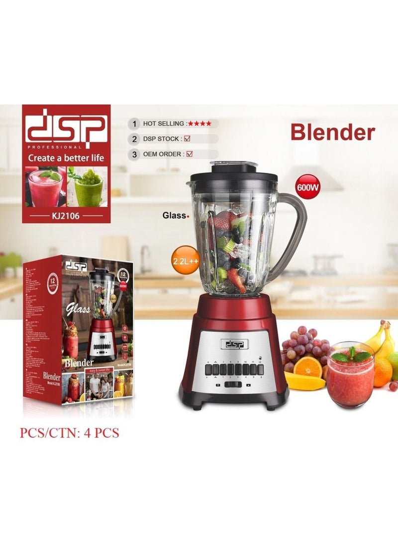 DSP Fruit Blender Maker Fresh Juice Juicer Blender Food Processor Home Appliances 600W 2.2L Tank Capacity