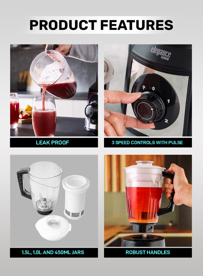 Renewed - Mixer Grinder with Super Extractor 5 In 1 Functions Powerful copper motor and Stainless steel jars Harmonic grinding Overload protection 1000 W GSB5457N White/Red