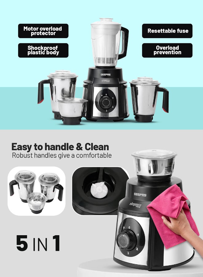 Renewed - Mixer Grinder with Super Extractor 5 In 1 Functions Powerful copper motor and Stainless steel jars Harmonic grinding Overload protection 1000 W GSB5457N White/Red