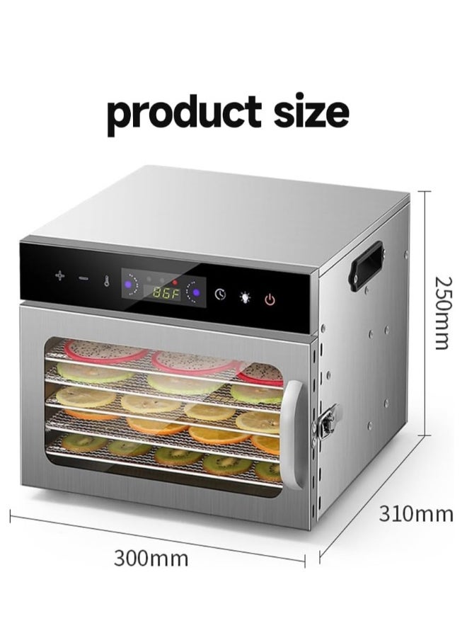 Food Dehydrator Machine,6 Stainless Steel Trays,Dehydrators for Food and Jerky,Herb, Meat, Beef, Fruit,Dehydrator Machine with Digital Timer and Temperature Control