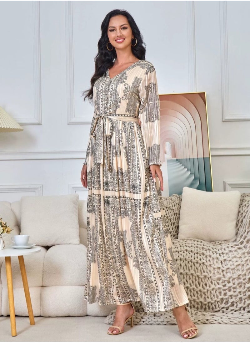 إمرأة ثوب فضفاض Abaya مسلمة مساء ثوب طباعة ثوب