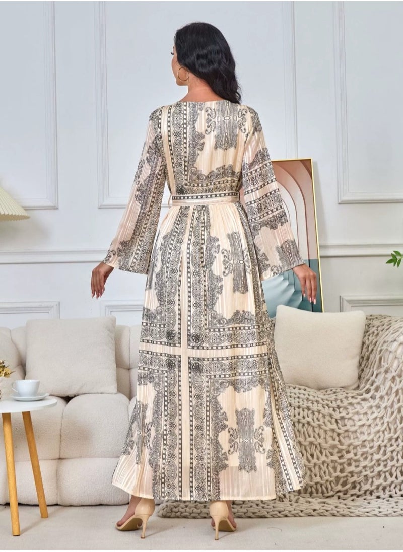 إمرأة ثوب فضفاض Abaya مسلمة مساء ثوب طباعة ثوب