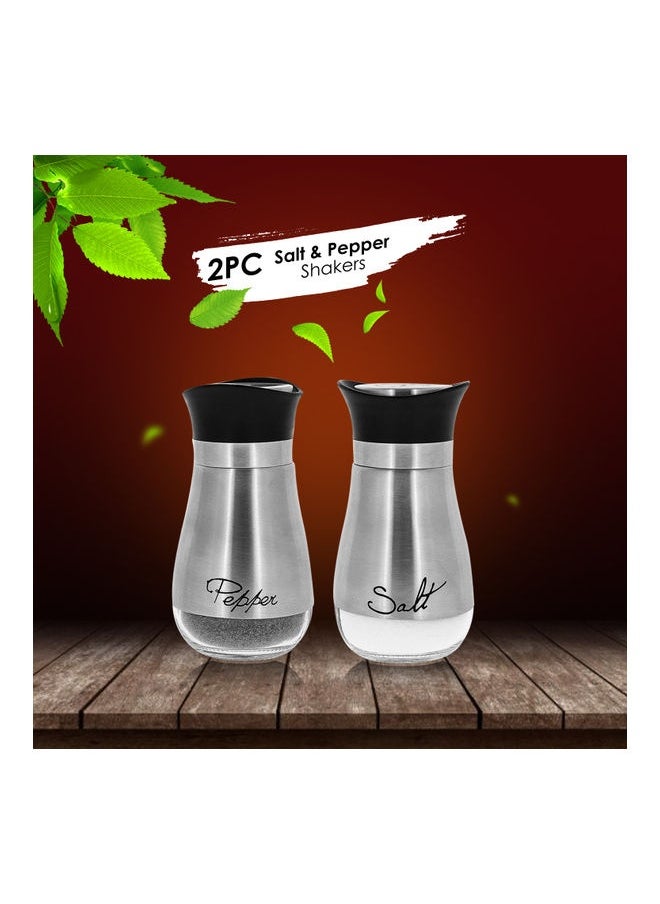 Salt and Pepper Shakers (2-Pc. Set) Elegant w/Clear Glass Bottom multicolor 11cm