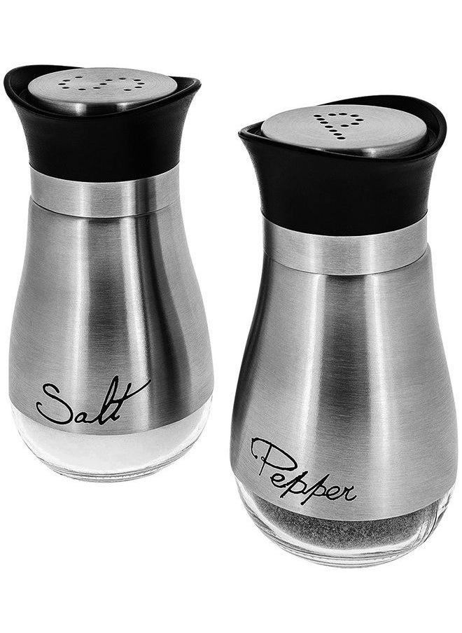 Salt and Pepper Shakers (2-Pc. Set) Elegant w/Clear Glass Bottom multicolor 11cm