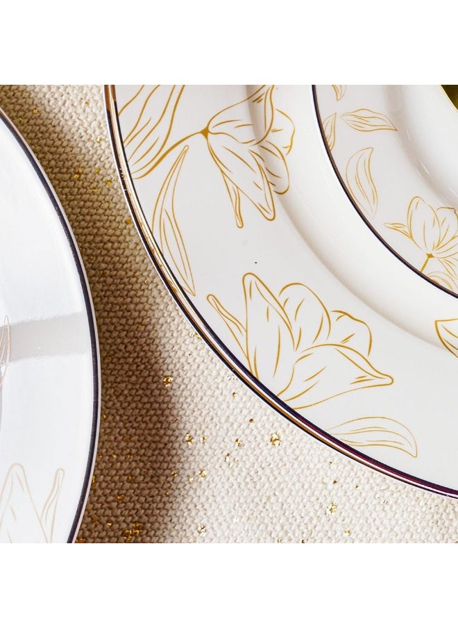 Beatrice 44 Piece New Bone China Dinner Set Elegant Dinnerware for 8 Stylish Plates Bowls Cups and Serveware Perfect for Formal Dining Home Entertaining & Gifting