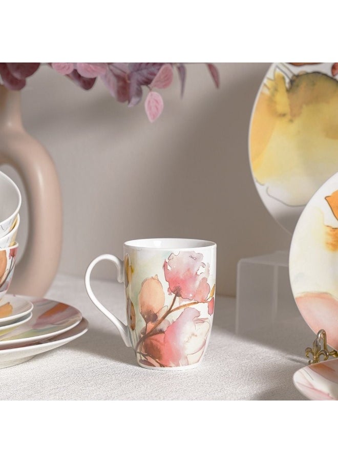 Youthful Bite 16 Piece New Bone China Dinner Set Elegant Dinnerware for 4 Includes Plates Bowls Mugs & side Plates Perfect for Formal Dining Home Entertaining & Gifting Serves 4