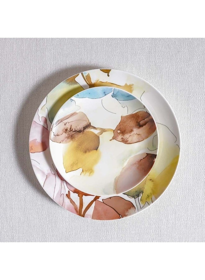 Youthful Bite 16 Piece New Bone China Dinner Set Elegant Dinnerware for 4 Includes Plates Bowls Mugs & side Plates Perfect for Formal Dining Home Entertaining & Gifting Serves 4