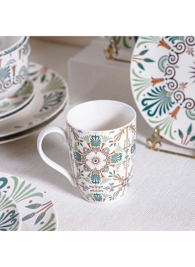 Youthful Bite 16 Piece New Bone China Dinner Set Elegant Dinnerware for 4 Includes Plates Bowls Mugs & side Plates Perfect for Formal Dining Home Entertaining & Gifting Serves 4