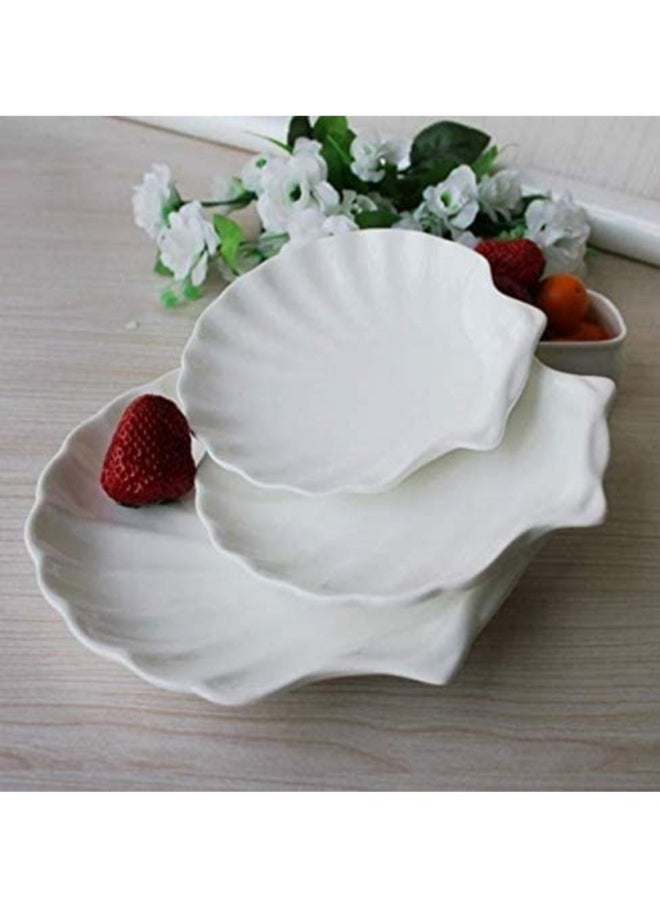 Sauce Dish,Dip/Dipping Bowls Set of 4, 5 White Porcelain Dipping Sauce Bowls/Dishes for Sushi Tomato Sauce, Soy Sauce, Ketchup,Honey Mustard,BBQ Sauce or Seasoning (Shell shape- 3 Oz)