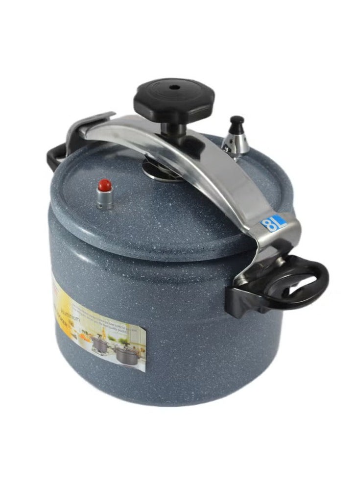 8L Ceramic-Coated Aluminium Pressure Cooker – 24cm Grey – Induction Base, Safety Steam Valve, Ergonomic Handles & Fast, Even Heating