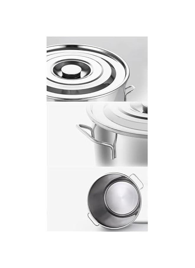 Stainless Steel Stock Pot - Stock Pot With Sot, Round Stock Pot With Soft-Touch Handles, Stainless Steel Soup Stockpot Composite Bottom 5L Wine Bucket,Thicken Milk Can With Tap Stock Pot (Size