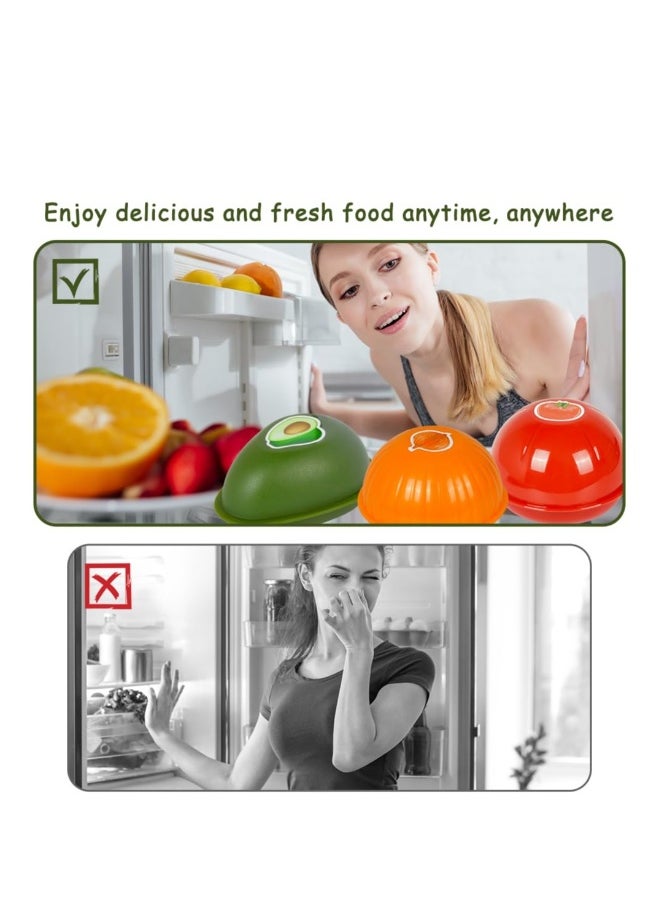 3Pcs Plastic Vegetable Fresh Storage Box, Fruit and Vegetable Shaped Sealed Keeper Food Saver Storage Containers, Vegetable Crisper, Tomato Saver, Onion Container and Avocado Saver