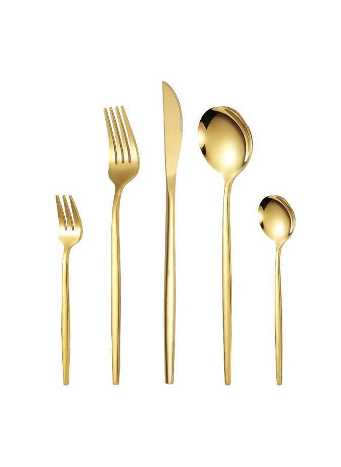 20-Piece Stainless Steel Cutlery Set Gold
