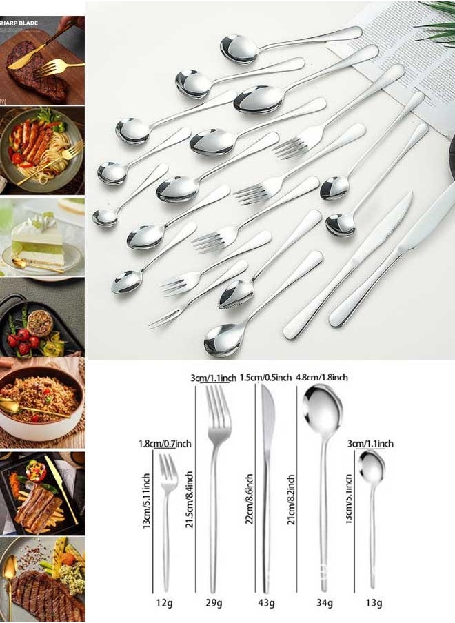 30-Piece Stainless Steel Cutlery Set Sliver