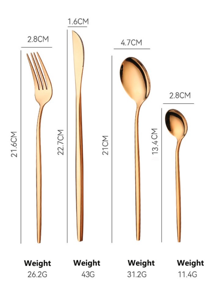 4-Piece Stainless Steel Cutlery Set Rose Gold