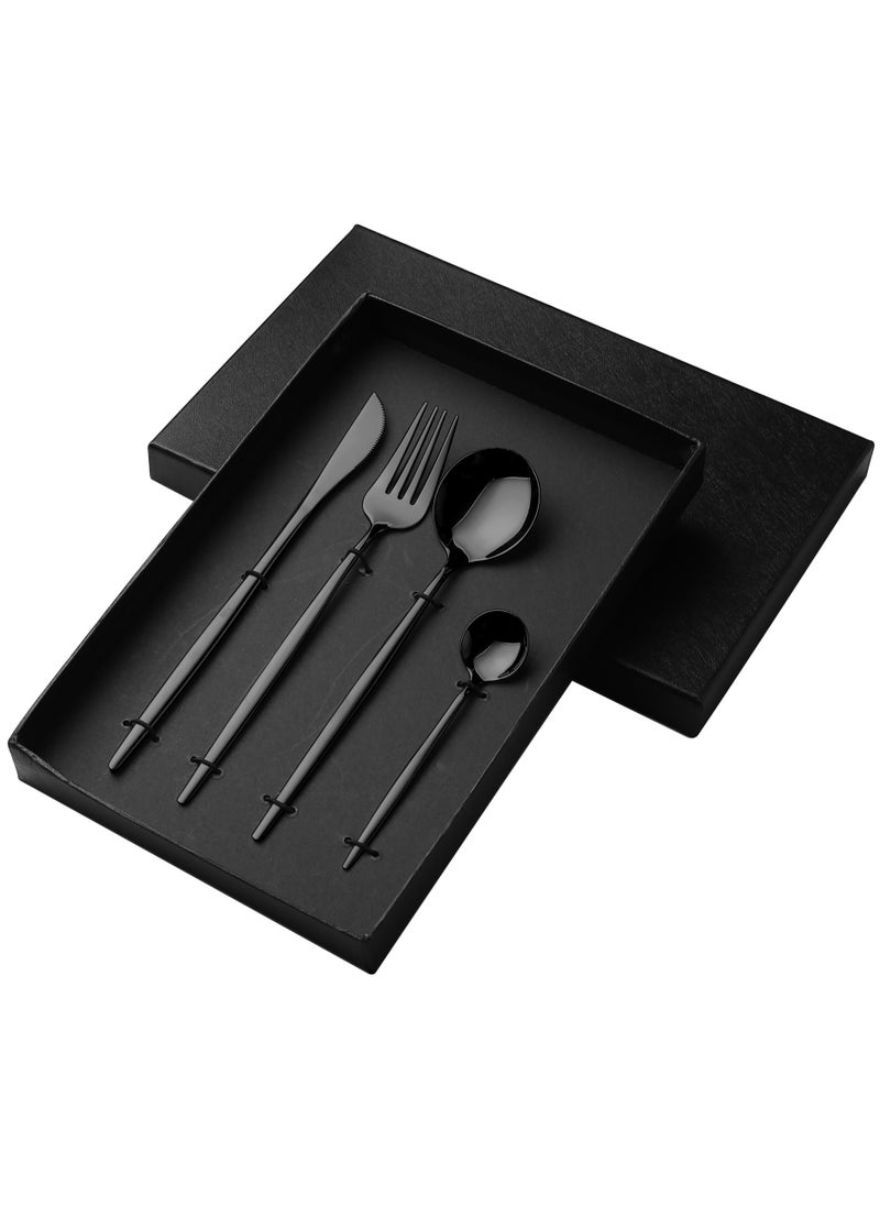 4-Piece Stainless Steel Cutlery Set Black