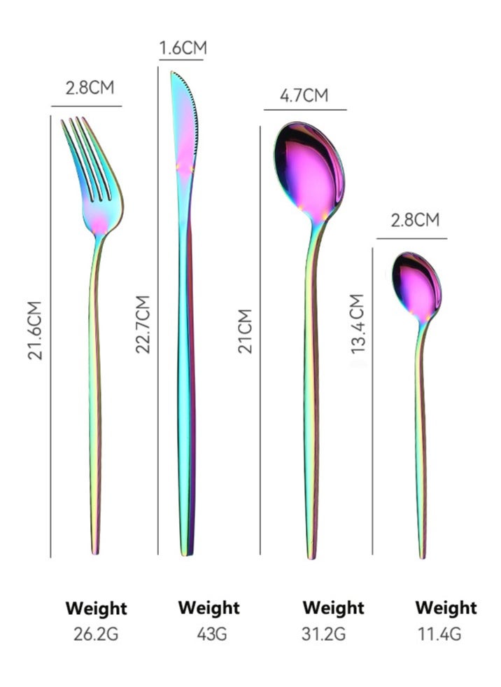 4-Piece Stainless Steel Cutlery Set Rose  Multicolour