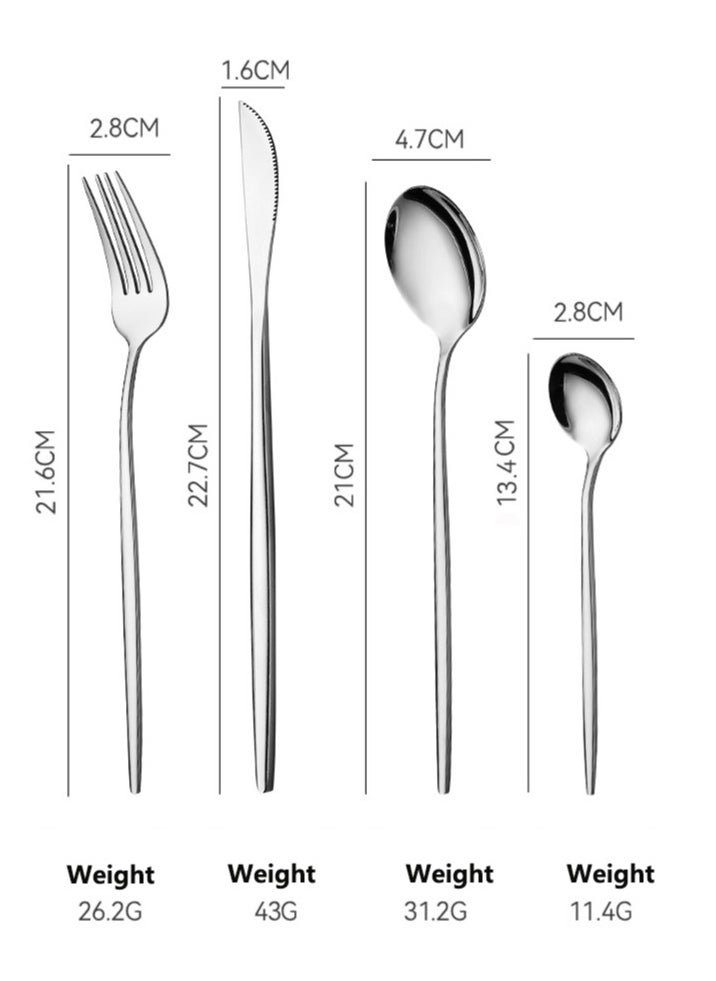4-Piece Stainless Steel Cutlery Set Sliver