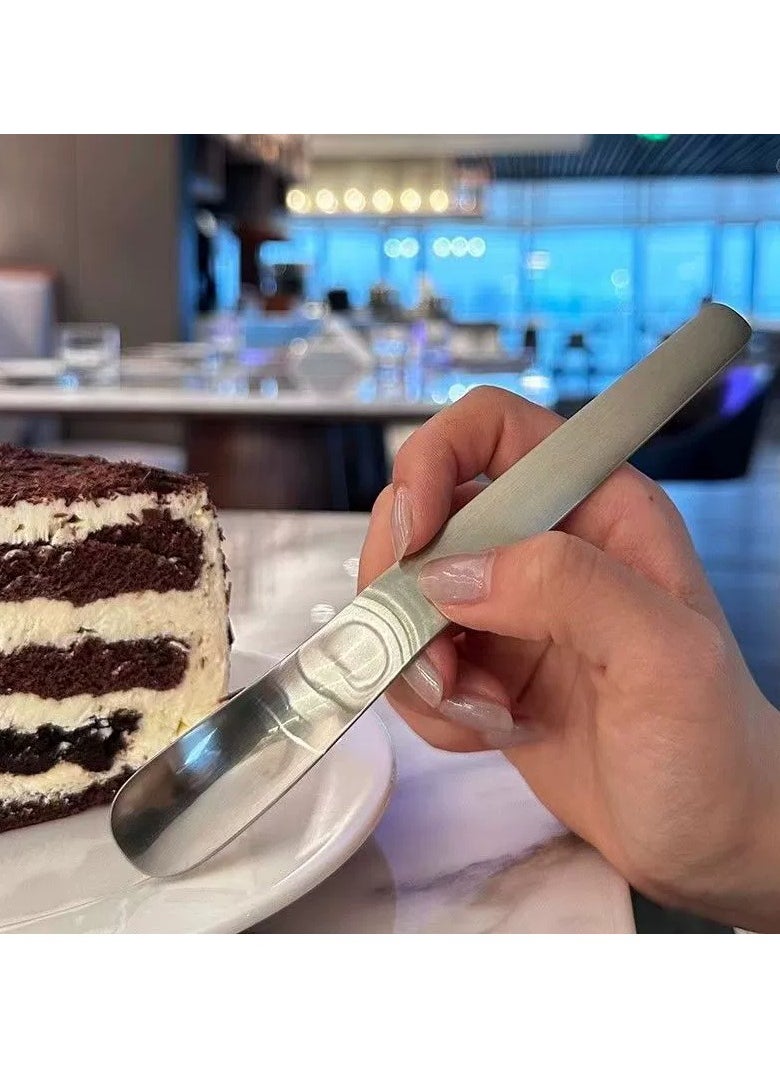 Stainless Steel Dessert Spoon Cake Spoon Cheese Spoon Yogurt Coffee Spoon Sliver 178mm