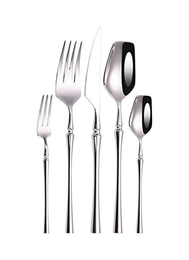 5 Pcs Tableware Cutlery Set Stainless Steel Multicolour one sizecm