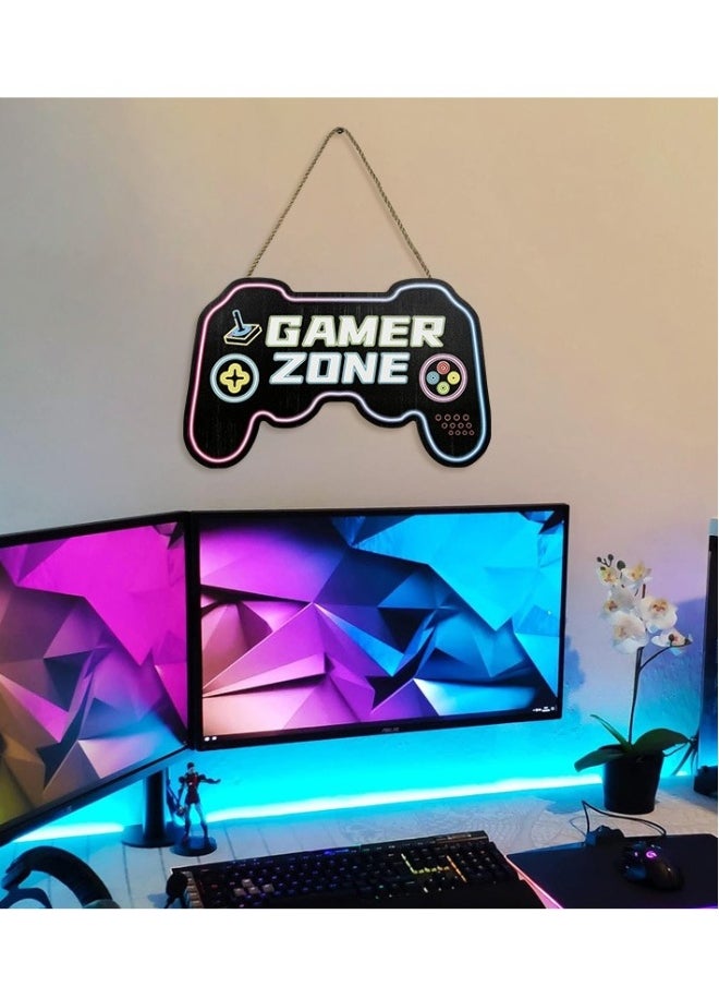 Game Room Wall Decor, Game Room Sign, Gaming Wooden Sign for Playroom Boys Bedroom, Playstation Game Playroom Decor, Gamer Gifts for Teenage Boy, Wall Art for Boy Kids Room